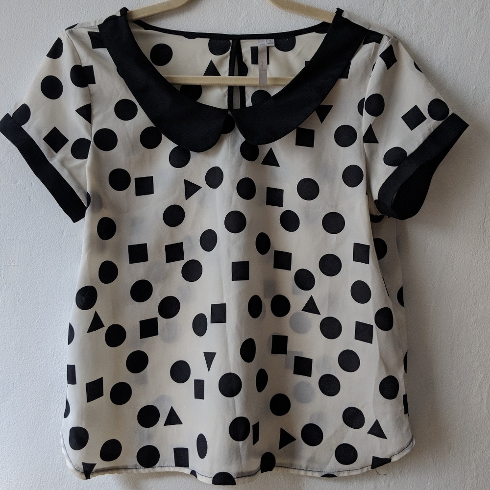 Modcloth peter pan collar geometric shirt